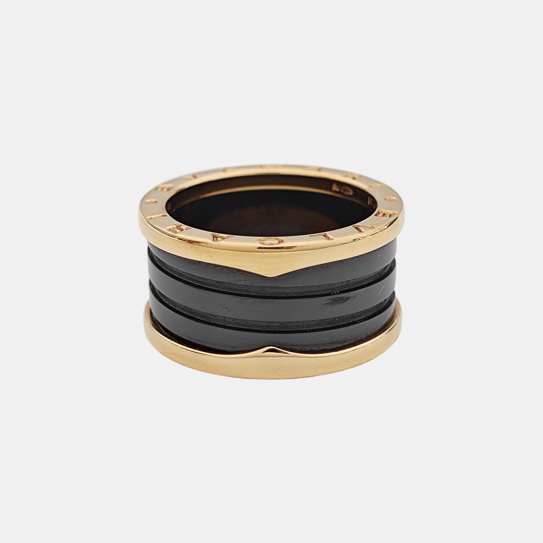 B.ZERO1 18k Rose Gold Black Ring EU 58
