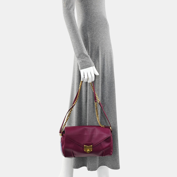 Calfskin Shoulder Bag Purple