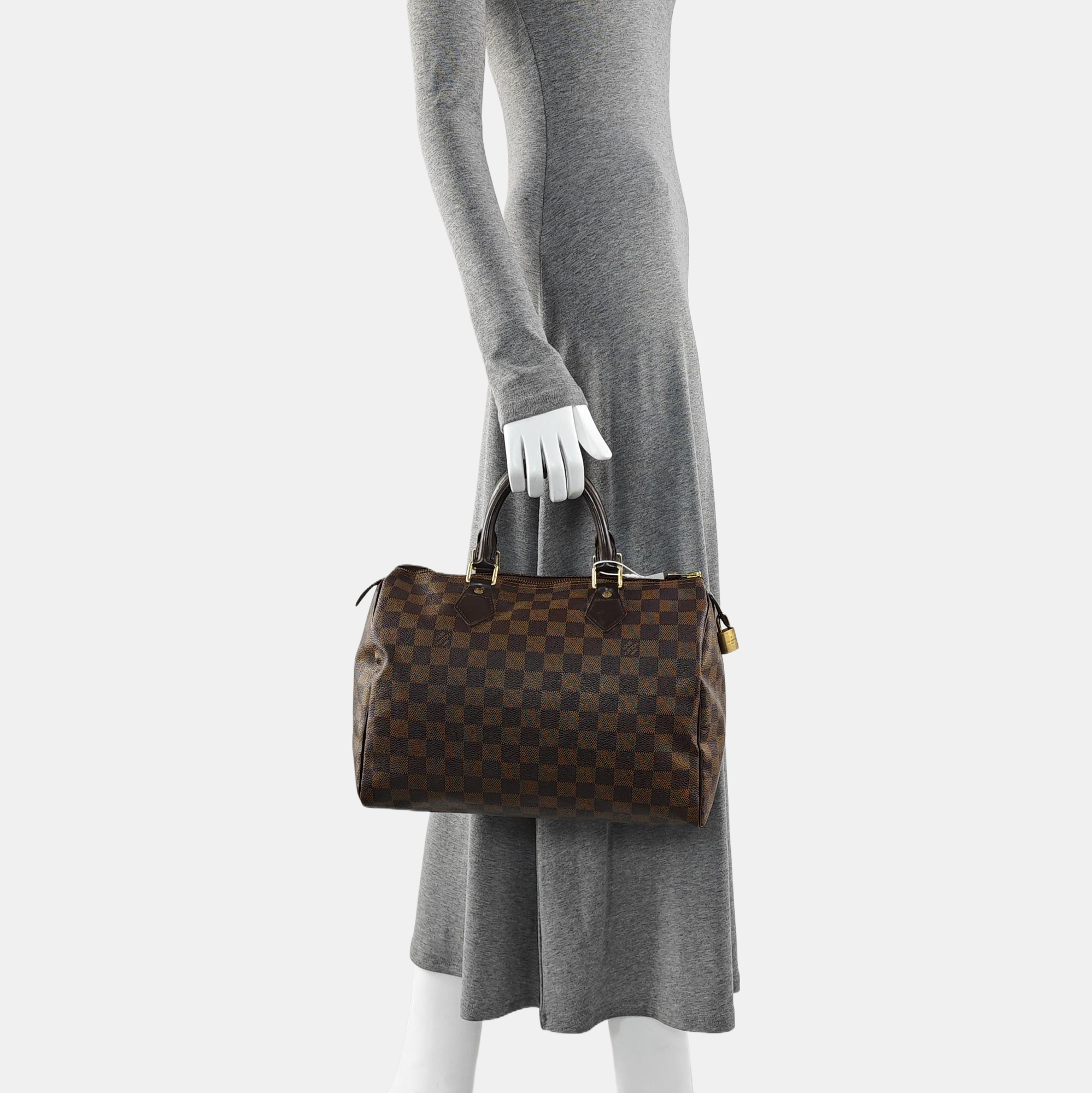 SPEEDY 30 Damier Ebene Coated Canvas Brown