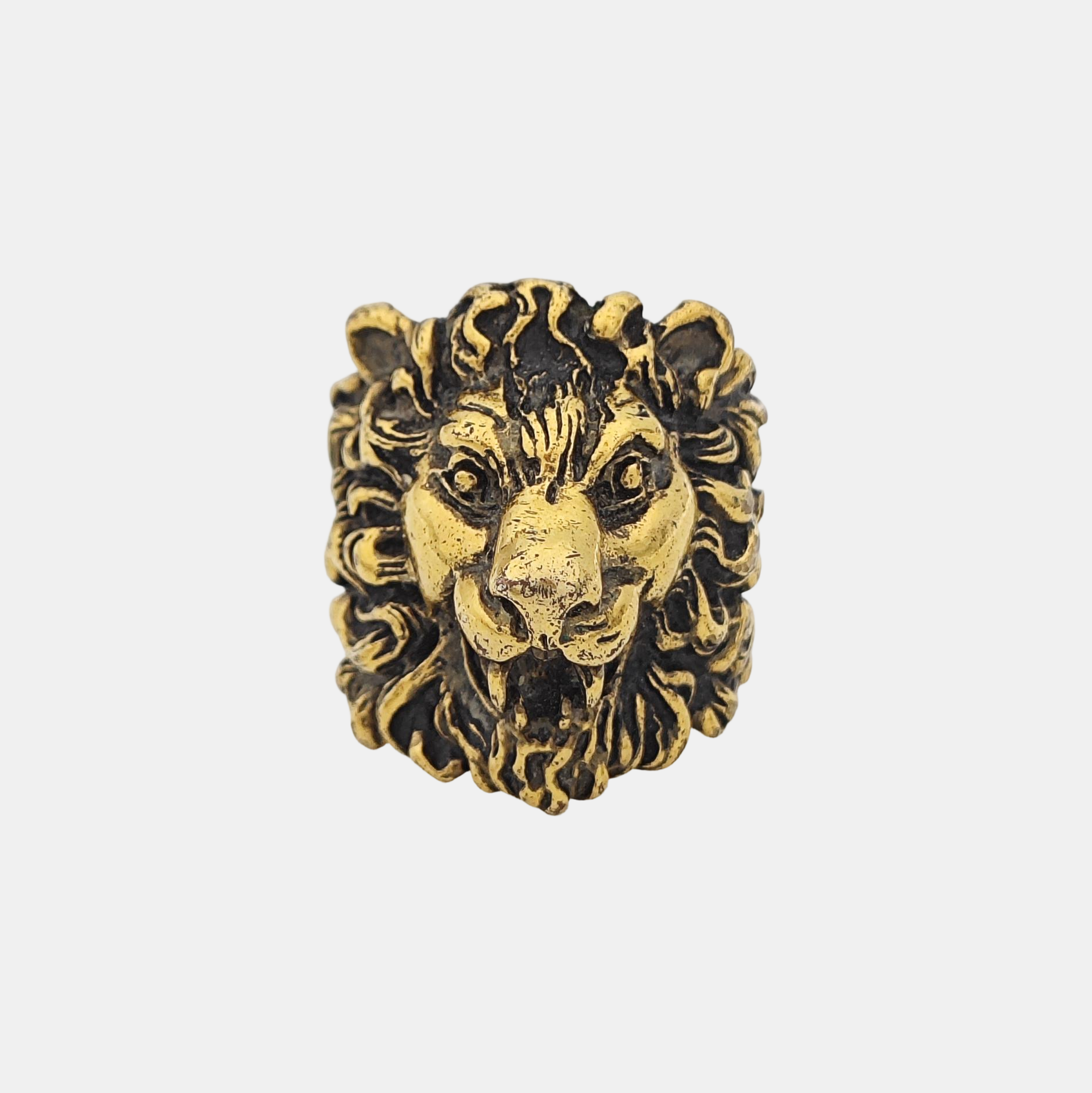 Lion Head Metal Gold Ring EU 62