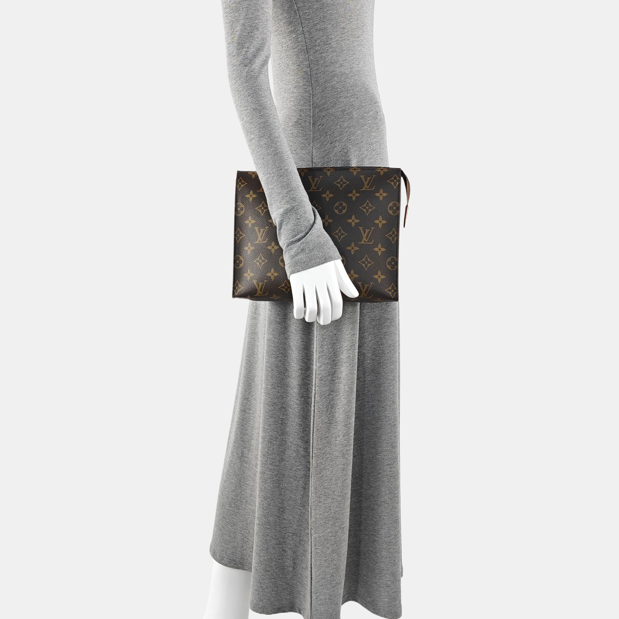 TOILET POCKET 26 Monogram Coated Canvas Brown