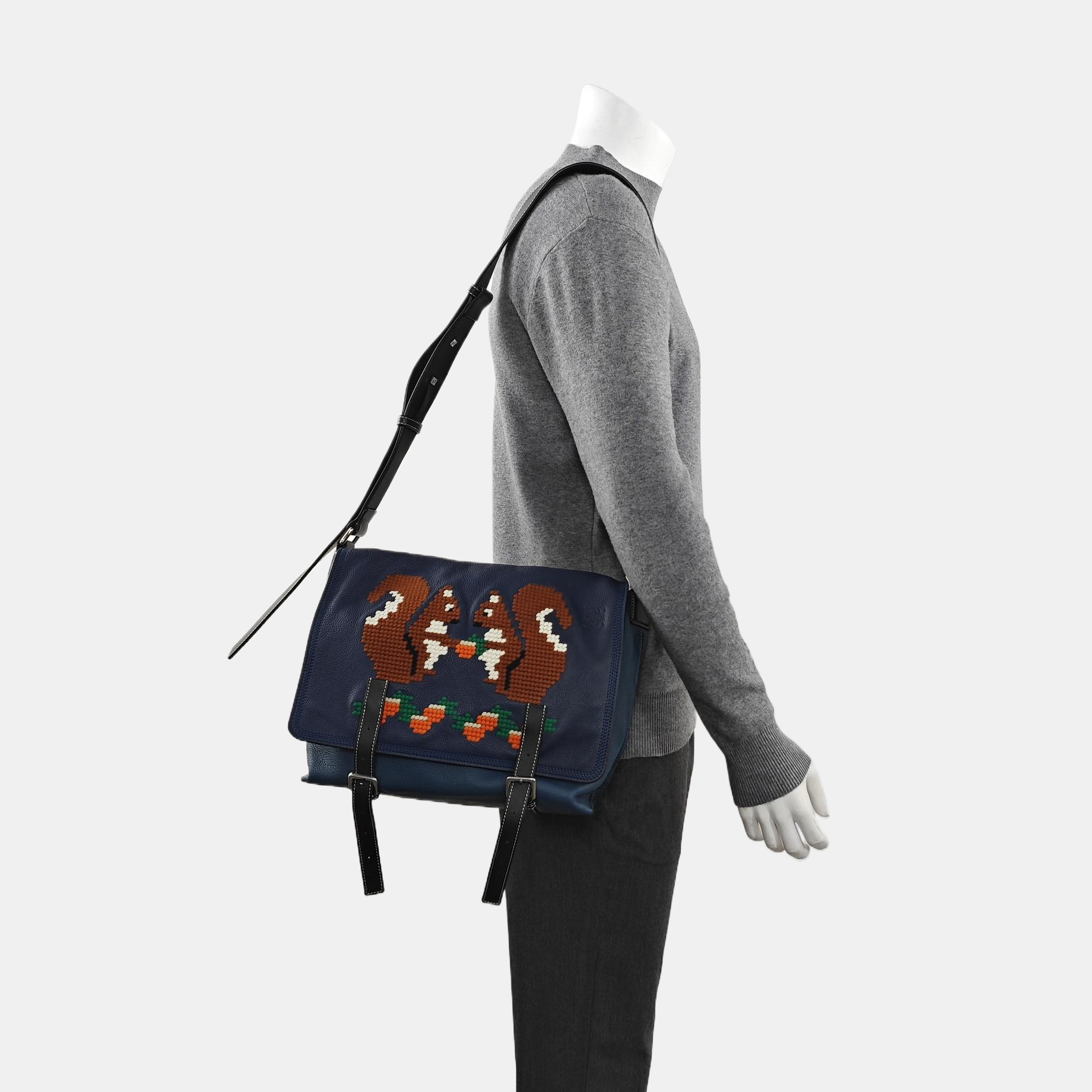 Calfskin Crossbody Bag Blue