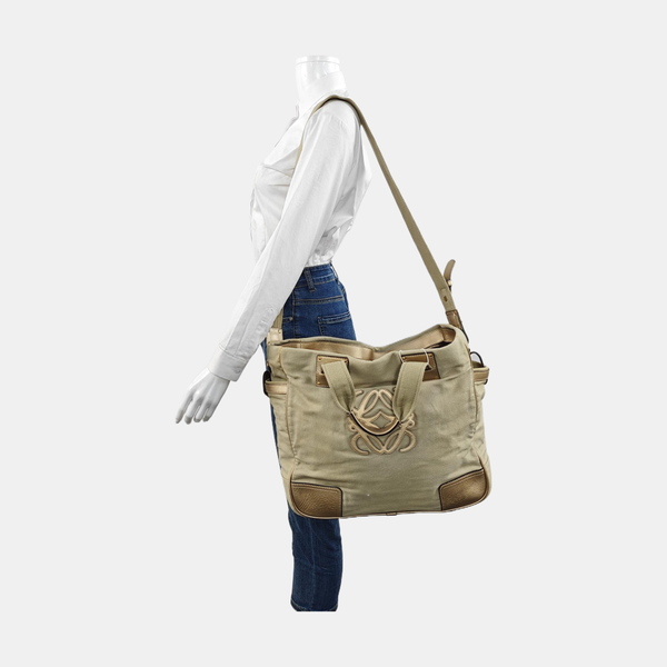Canvas Shoulder Bag Beige