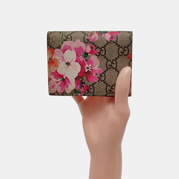 GG Blooms Monogram Coated Canvas Beige Wallet