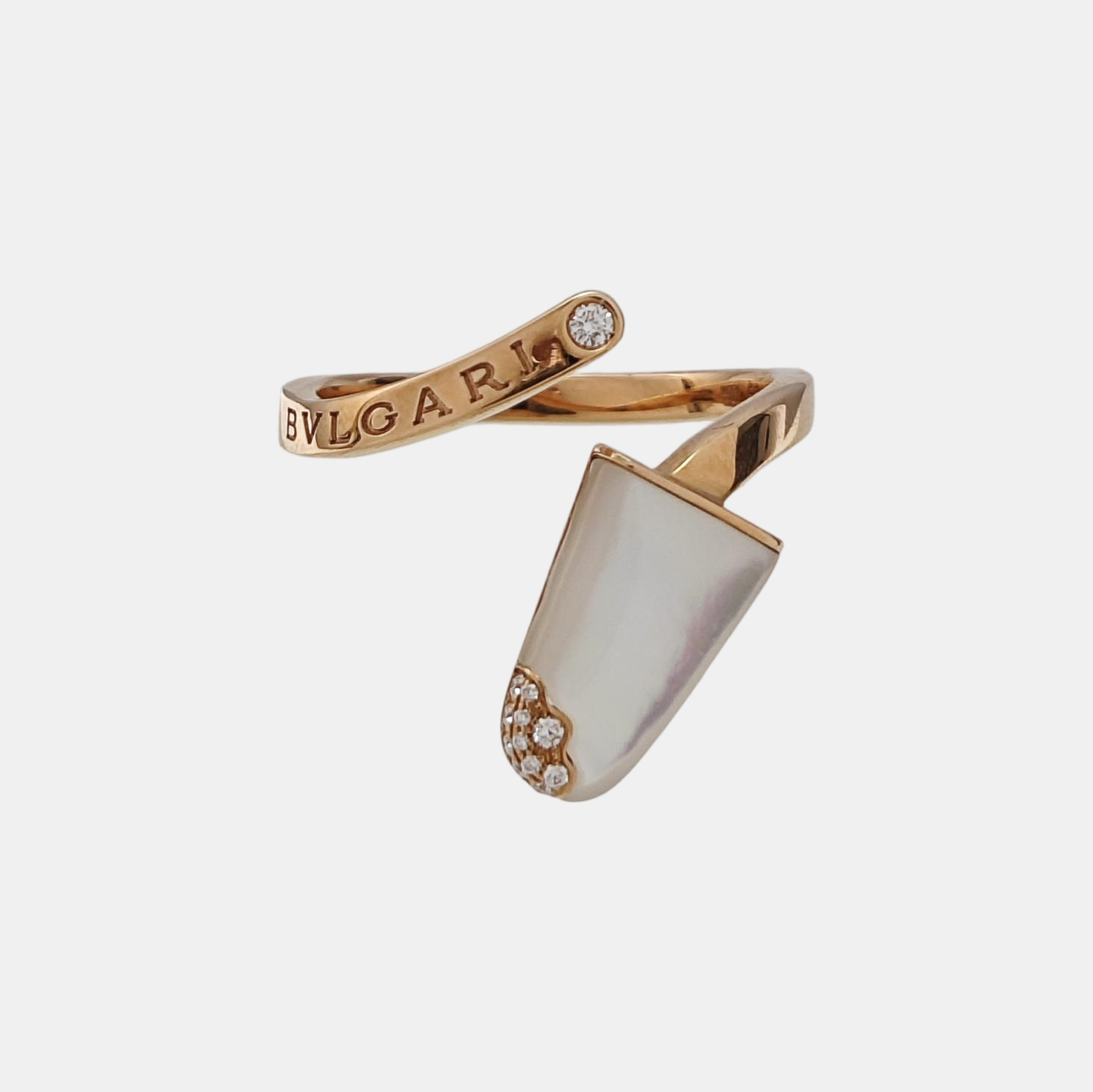 BVLGARI BVLGARI 18k Rose Gold White Ring EU 58