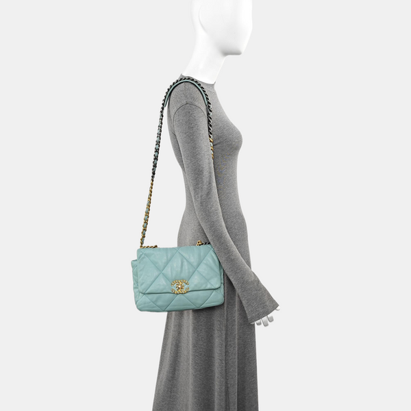 CHANEL 19 Small Quilted Lambskin Blue