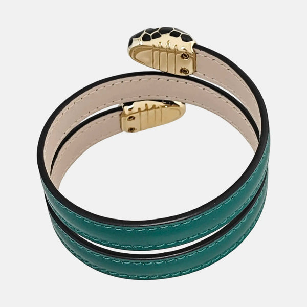 SERPENTI Brass Green Bangle