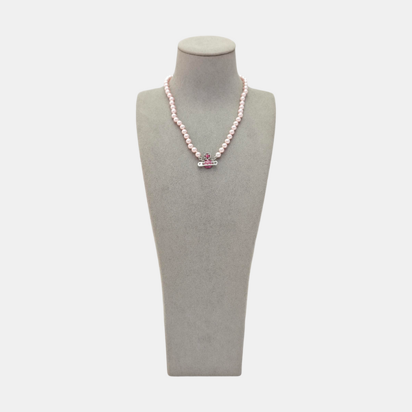Faux Pearl Pink Necklace
