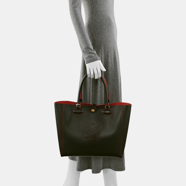 Monogram Calfskin Tote Bag Brown