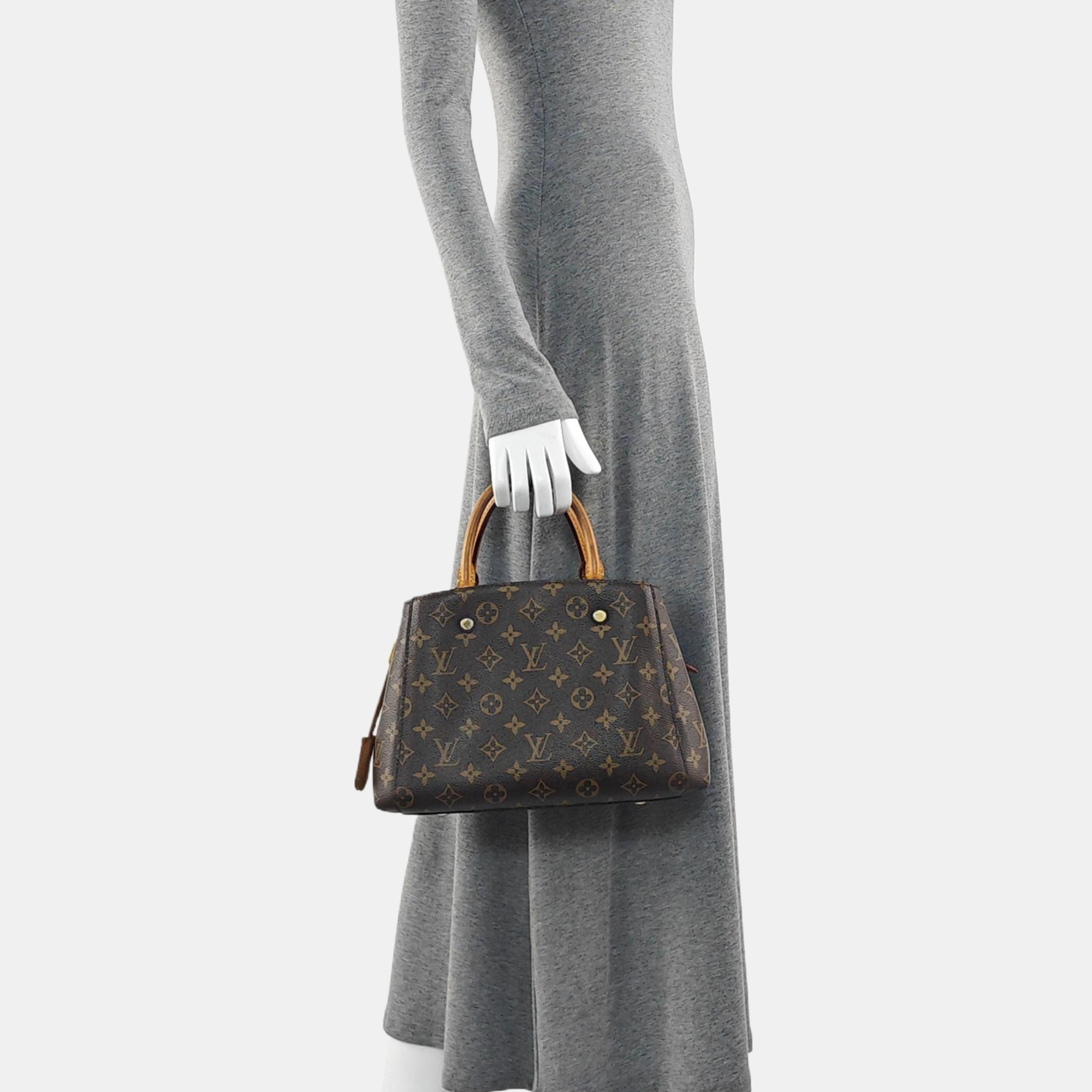 MONTAIGNE BB Monogram Coated Canvas Brown