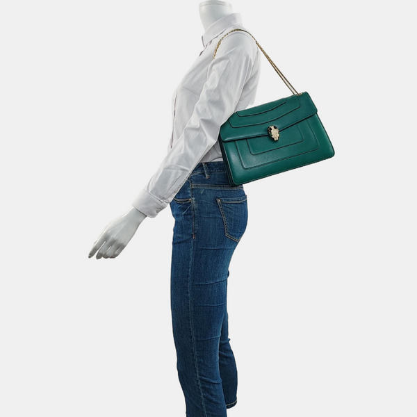 SERPENTI FOREVER Medium Calfskin Green
