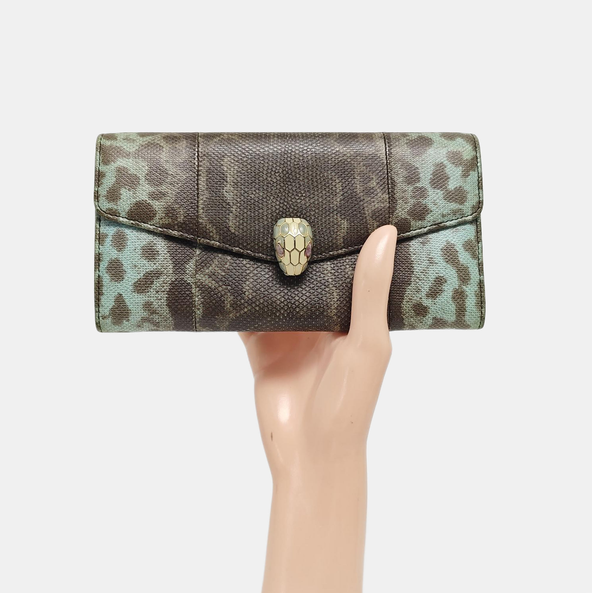 SERPENTI FOREVER Calfskin Brown Wallet
