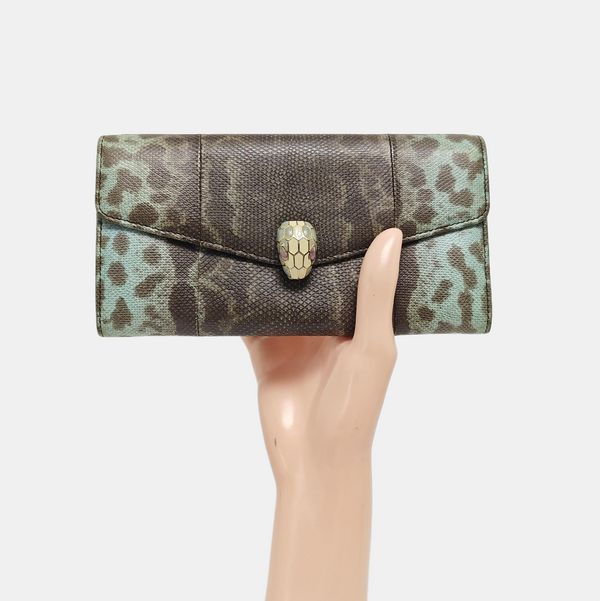 SERPENTI FOREVER Calfskin Brown Wallet