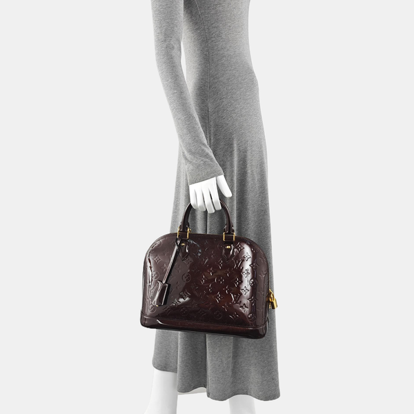ALMA PM Monogram Patent Leather Red