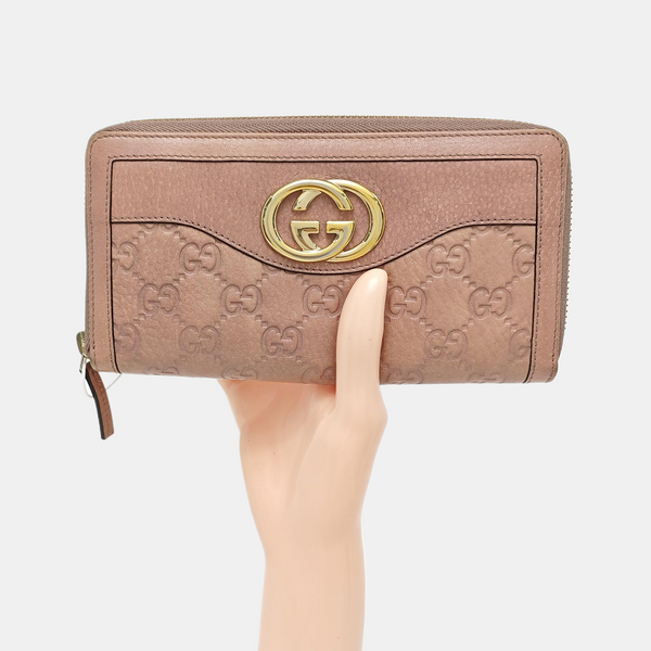 Monogram Calfskin Wallet Pink