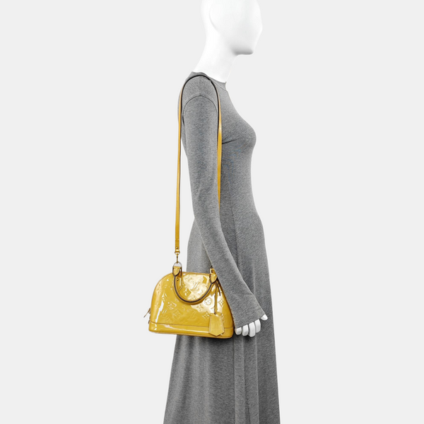 ALMA BB Monogram Patent Leather Yellow