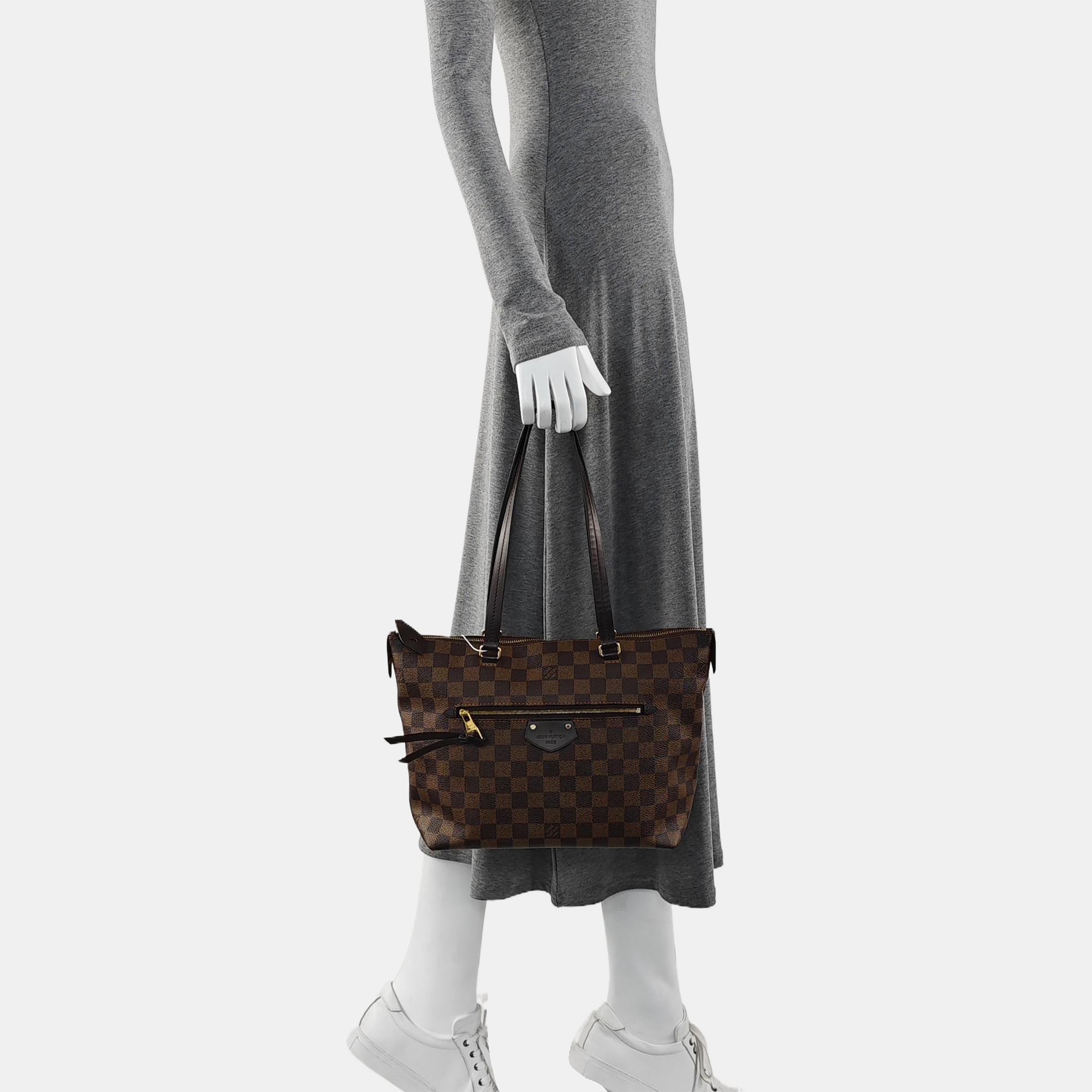 IENA MM Damier Ebene Coated Canvas Brown