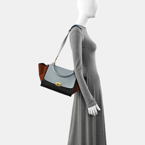 Authenticated pre-owned  TRAPEZE Small Calfskin Multicolor - Top Handle Bag at Looply