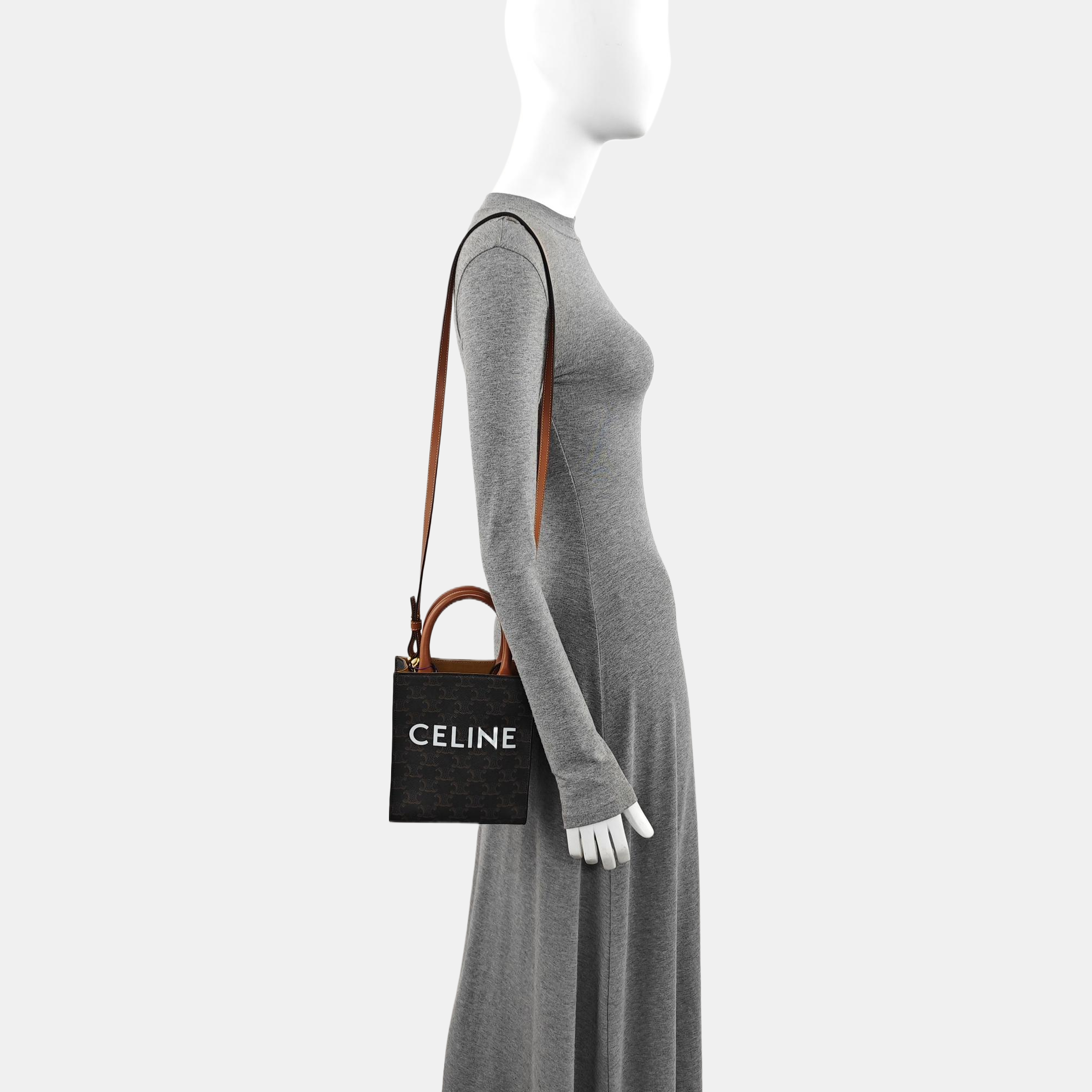 CABAS CELINE Mini Coated Canvas Brown