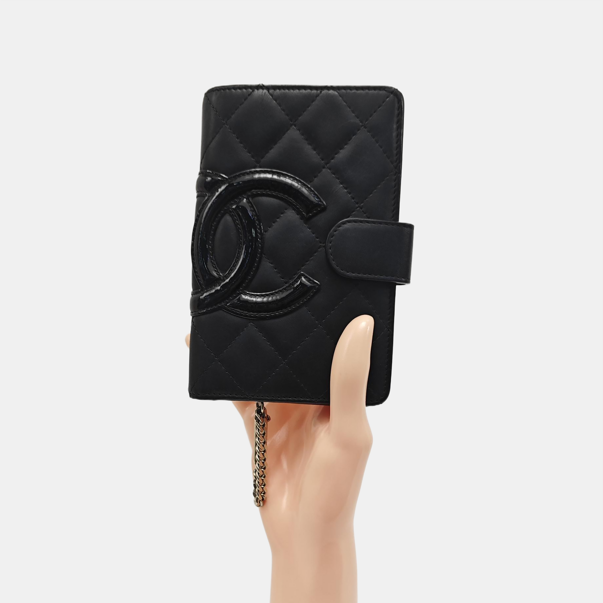 CAMBON Quilted Calfskin Black Wallet