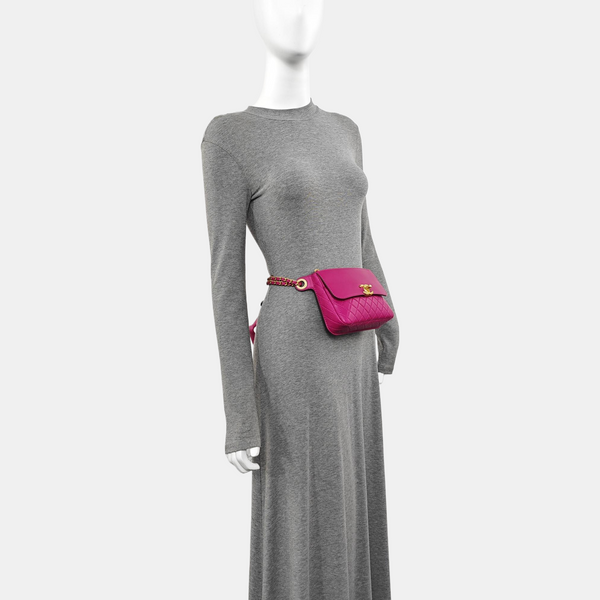 Quilted Calfskin Shoulder Bag Pink