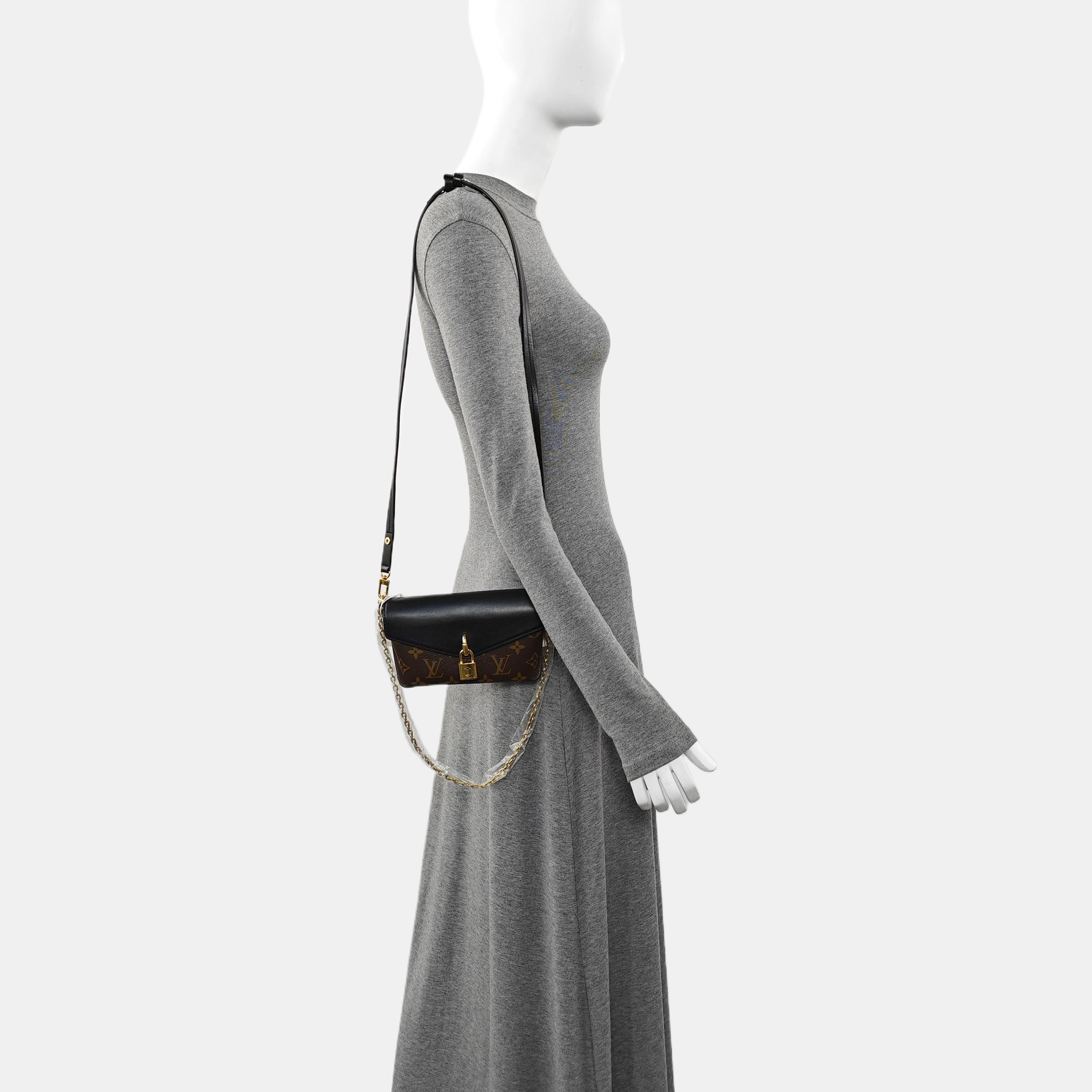 Coated Canvas Shoulder Bag Brown