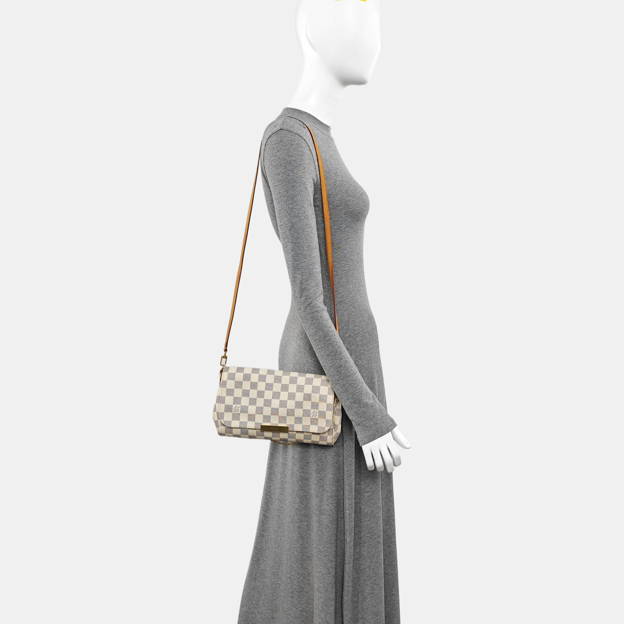 FAVORITE PM Damier Azur Coated Canvas White