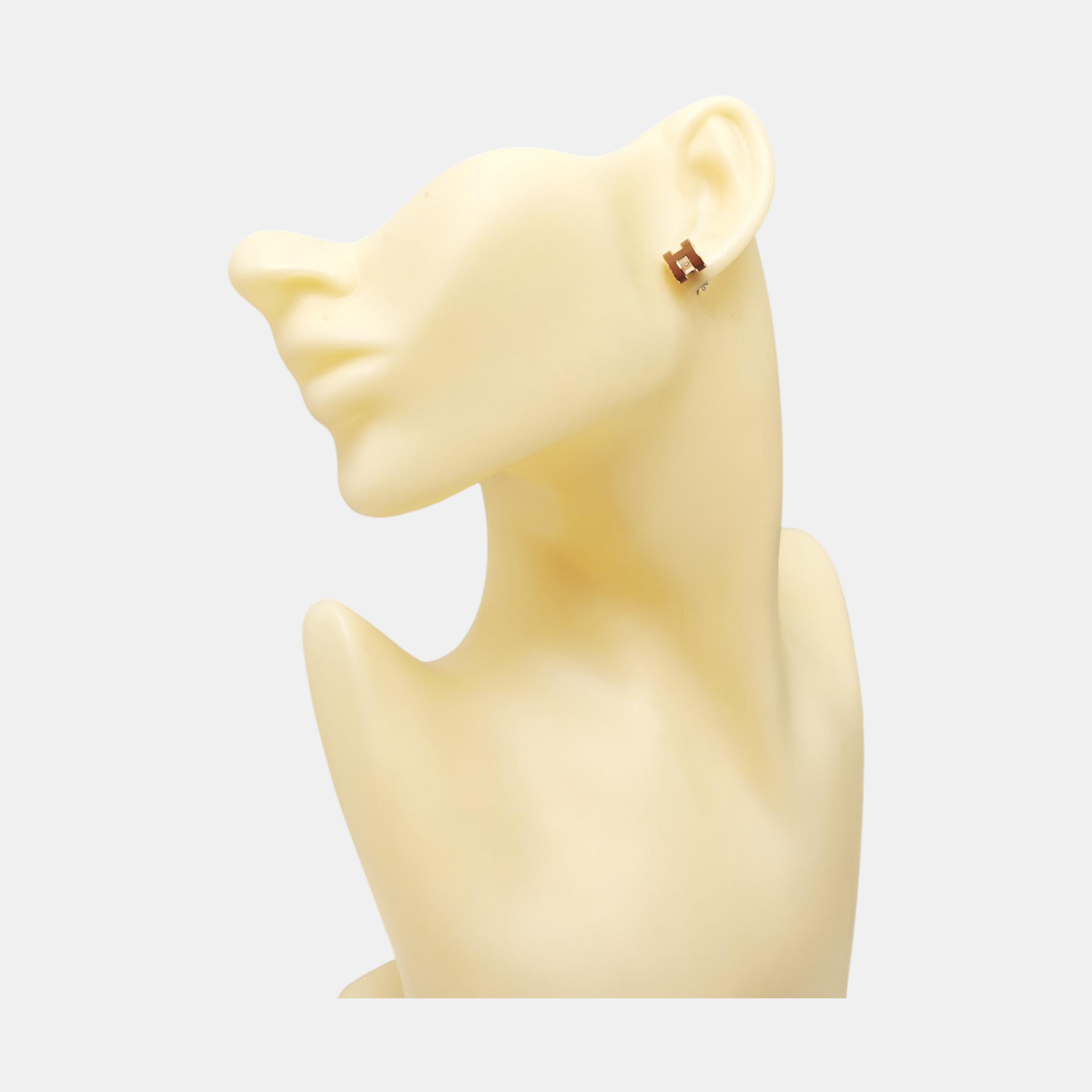 Pop H Metal Brown Stud Earrings
