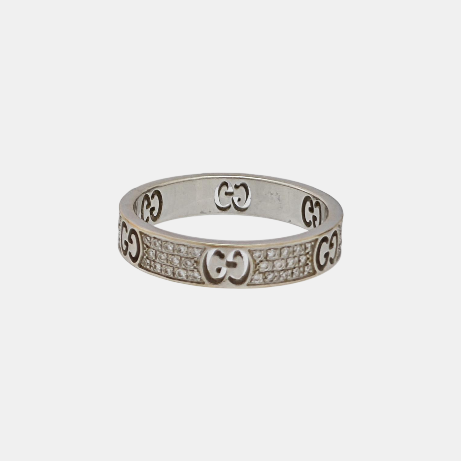 18k White Gold Silver Ring HK 19