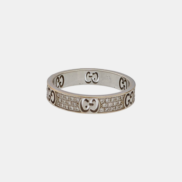18k White Gold Silver Ring HK 19