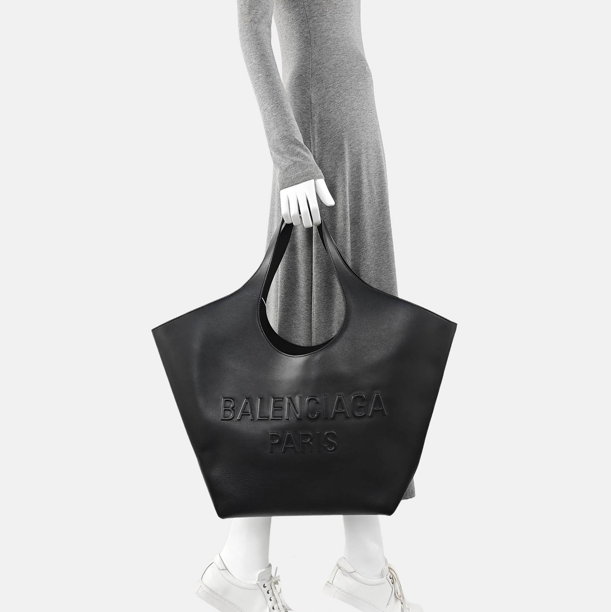 Calfskin Top Handle Bag Black