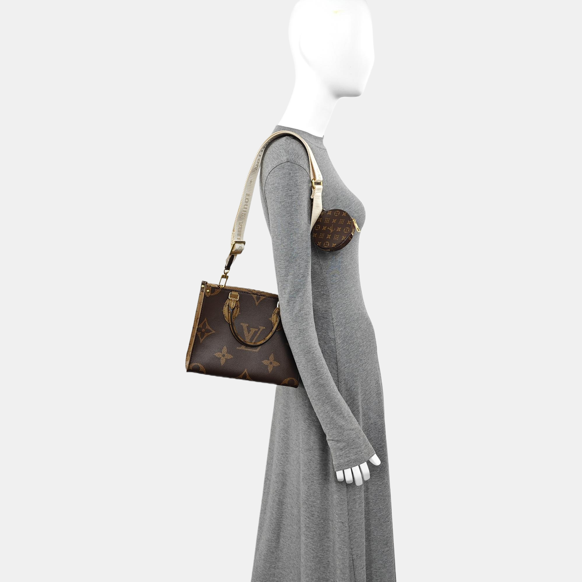 ONTHEGO PM Monogram Coated Canvas Brown