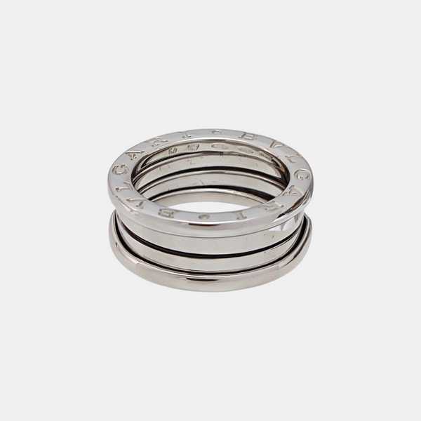 B.ZERO1 18k White Gold Silver Ring EU 50