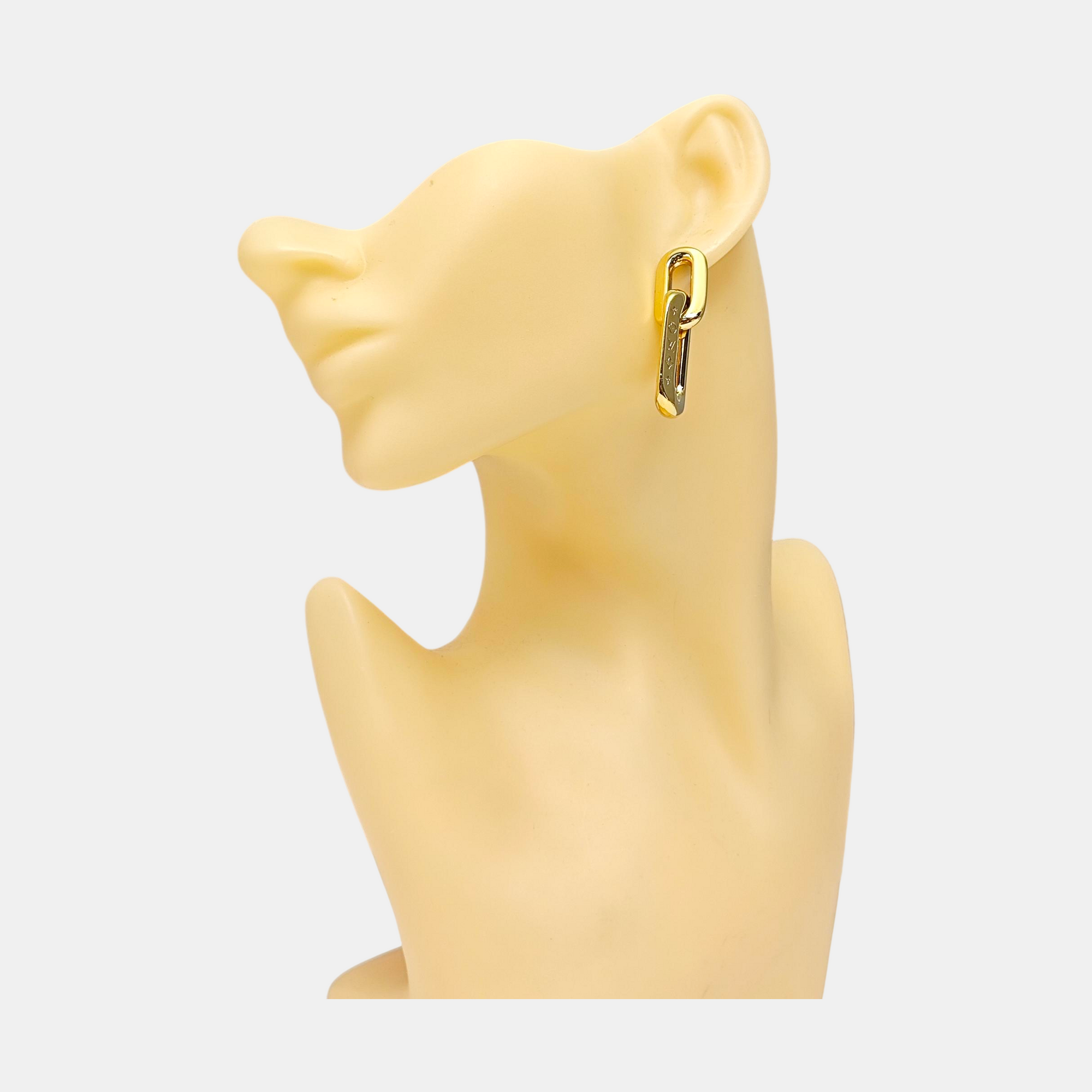 LV EDGE Metal Gold Earrings
