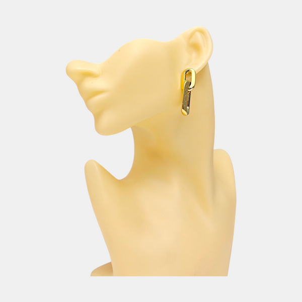 LV EDGE Metal Gold Earrings