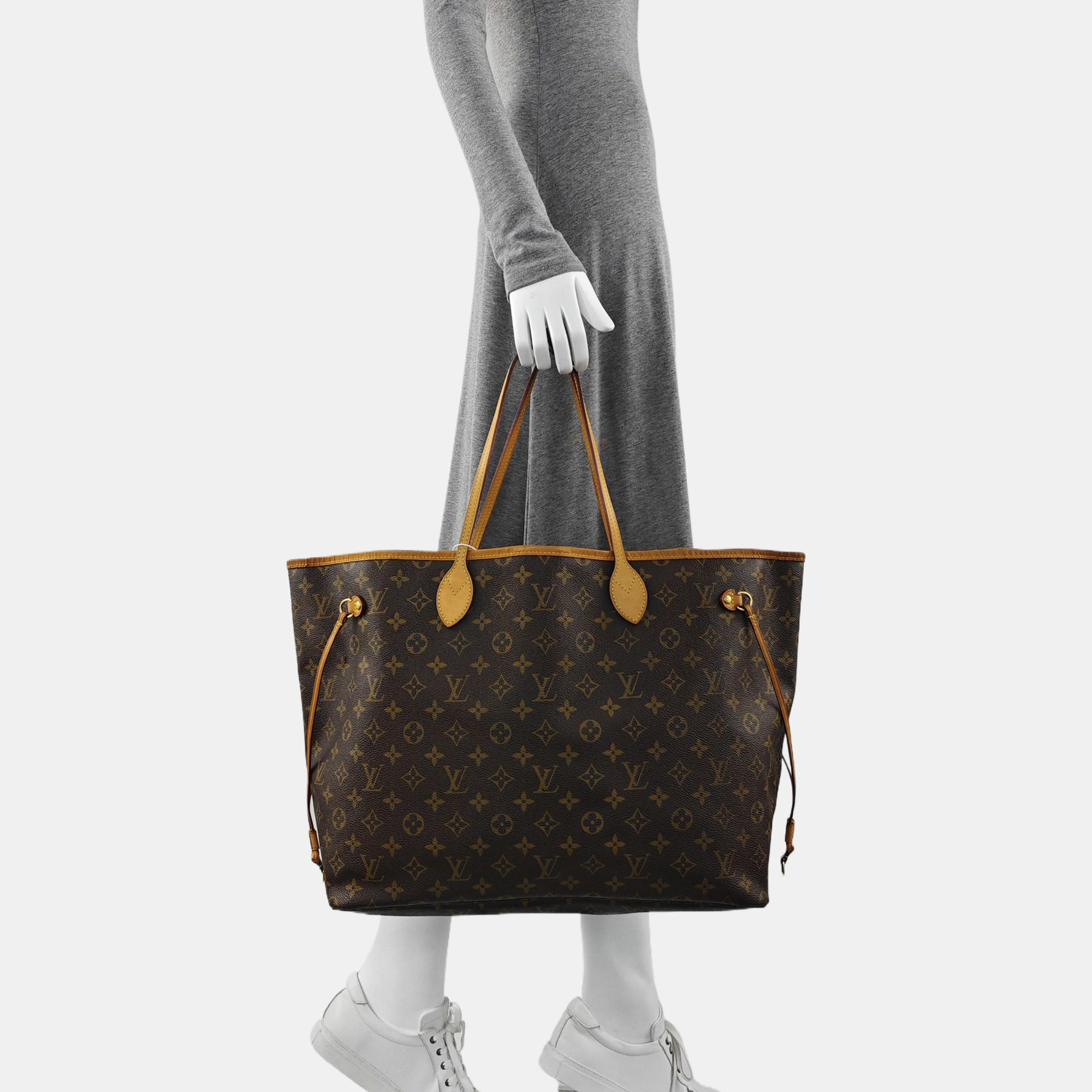 NEVERFULL GM Monogram Coated Canvas Brown