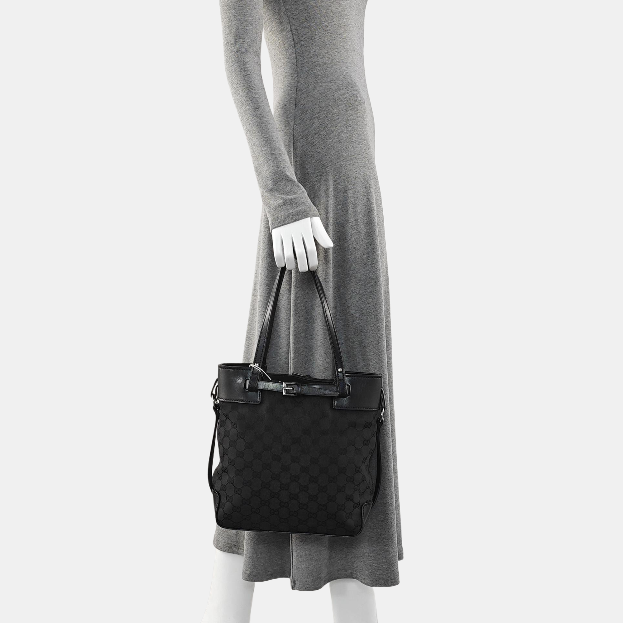 Monogram Canvas Tote Bag Black