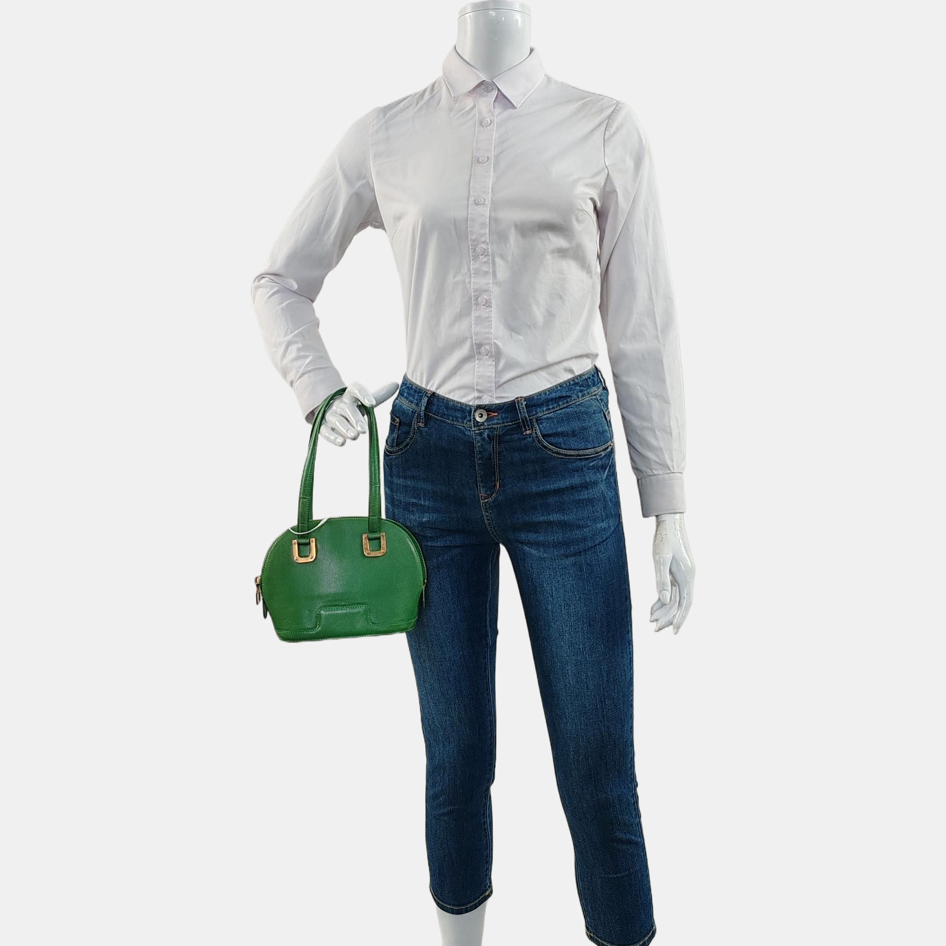 Calfskin Top Handle Bag Green