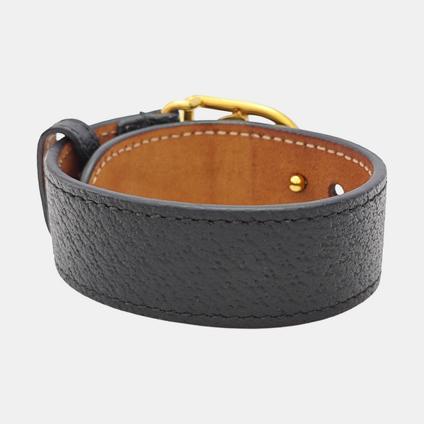 GG Running Leather Black Bangle