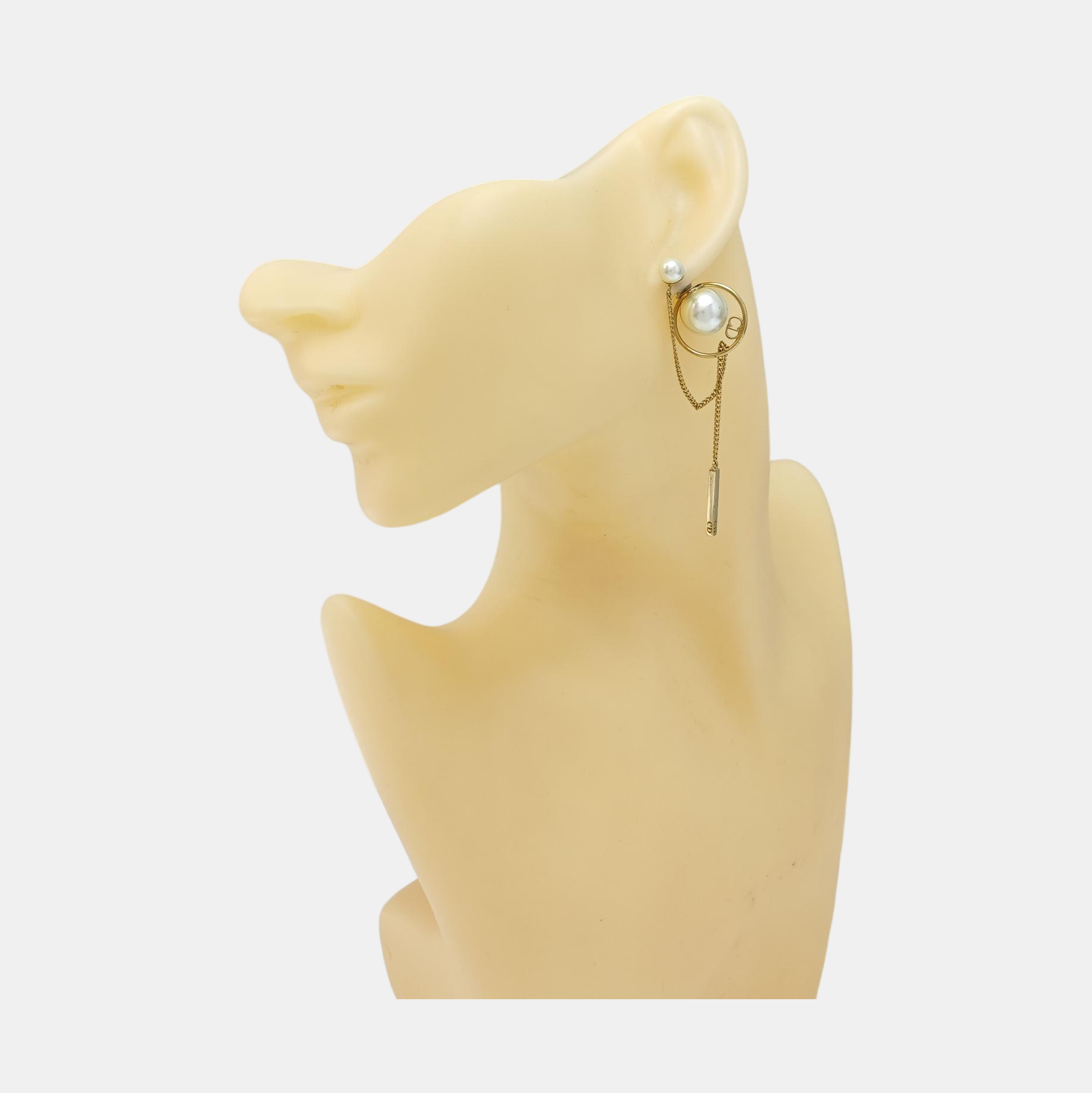 Dior Tribales Metal White Stud Earrings
