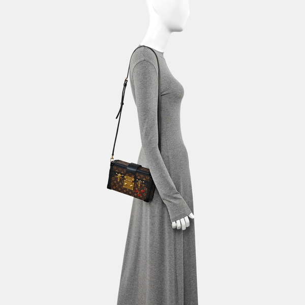 PETITE MALLE Monogram Coated Canvas Brown