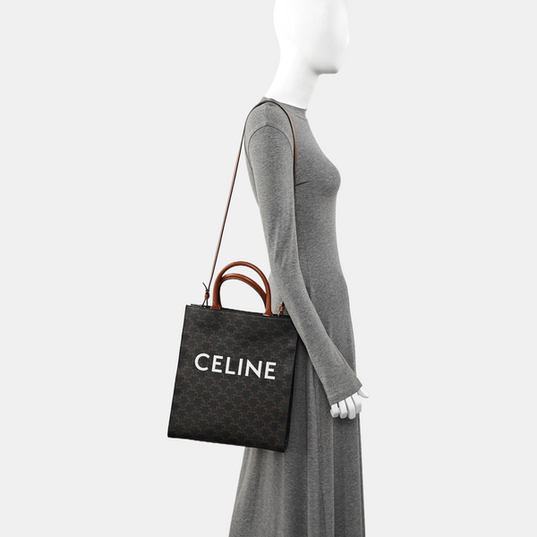 CABAS CELINE Small Coated Canvas Brown
