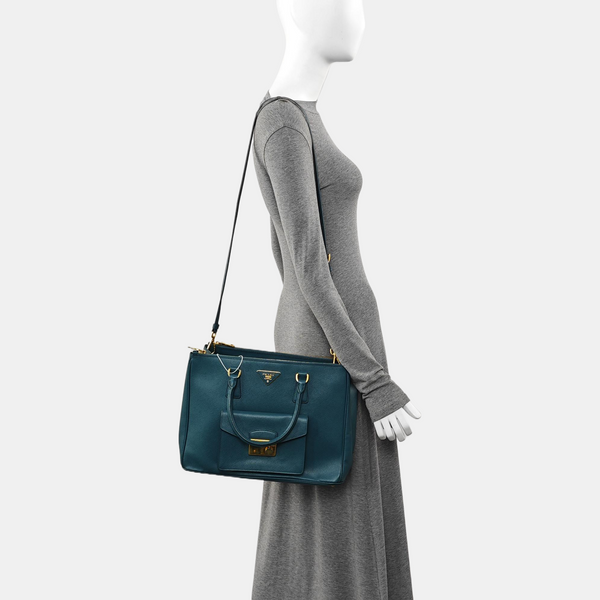 Galleria Saffiano Calfskin Green