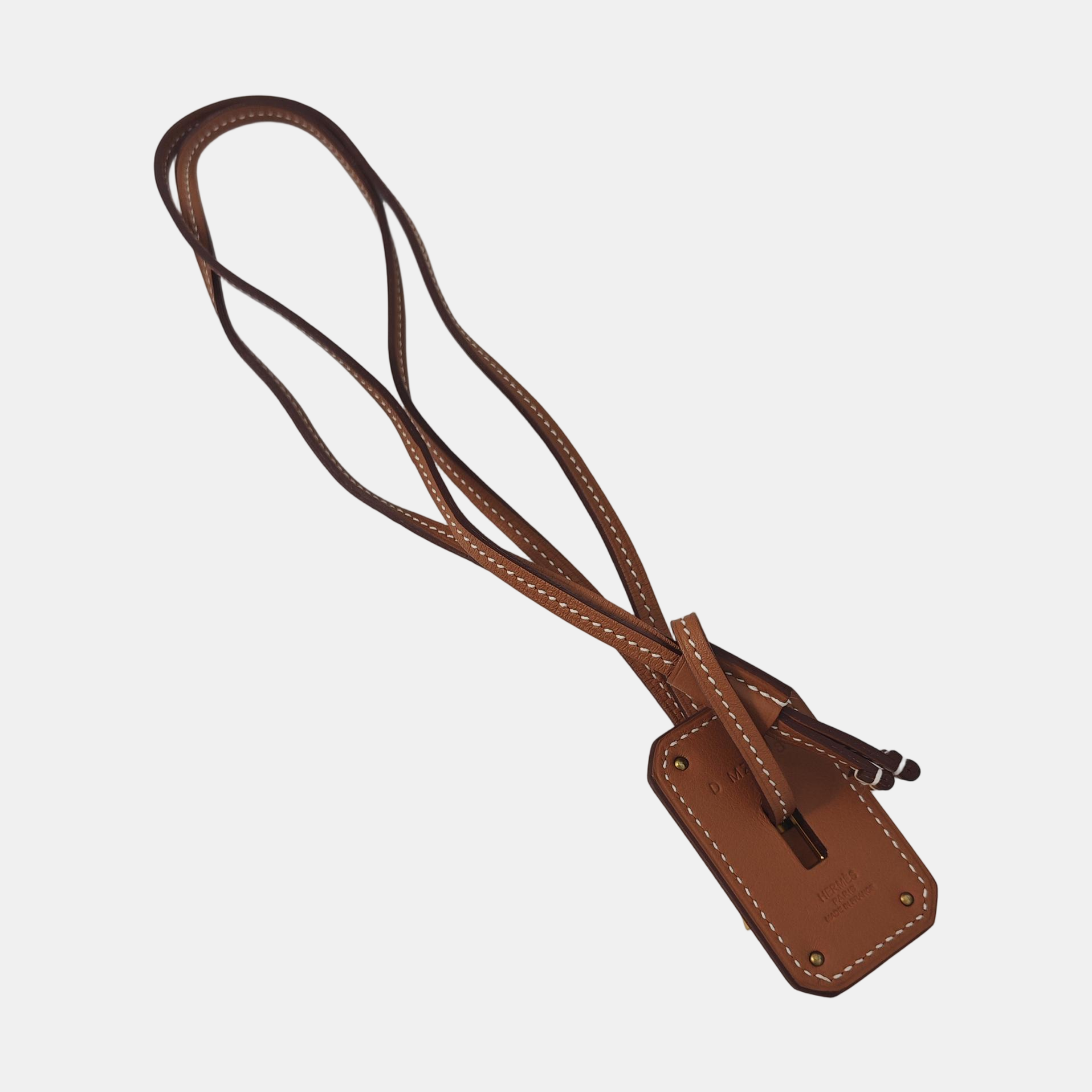 Leather Bag Charm Brown