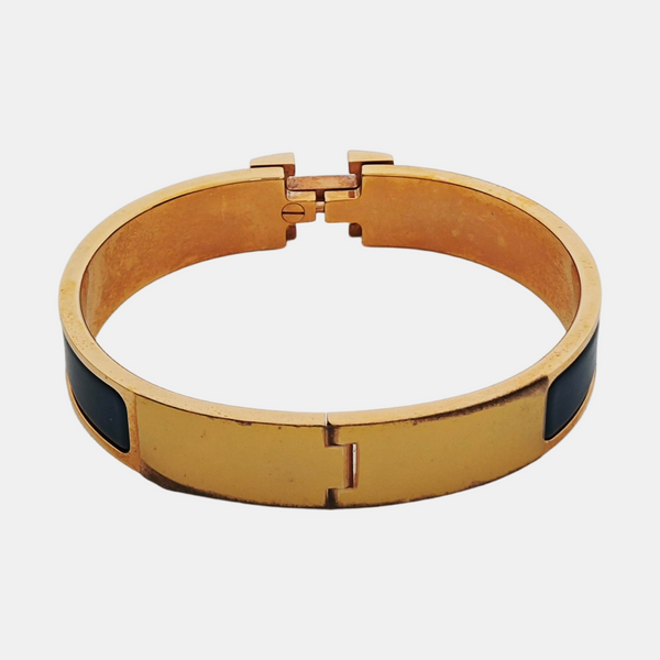 Clic H Metal Blue Bangle