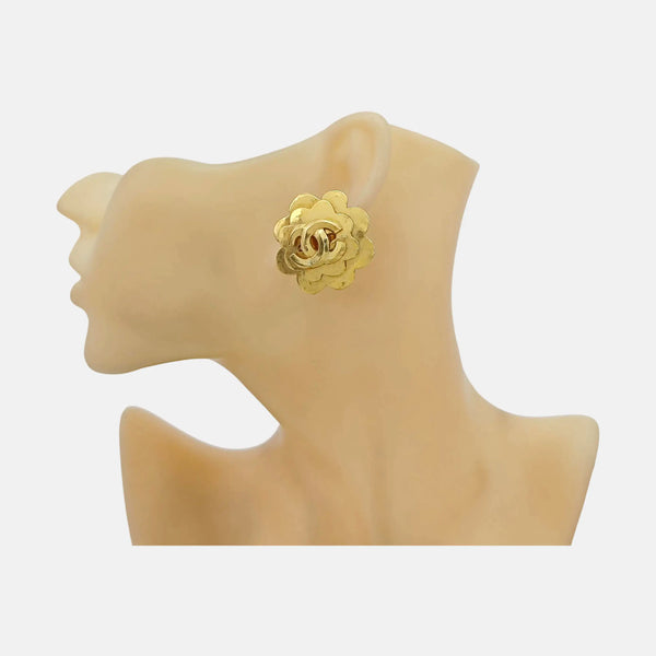 Metal Gold Clip On Earrings