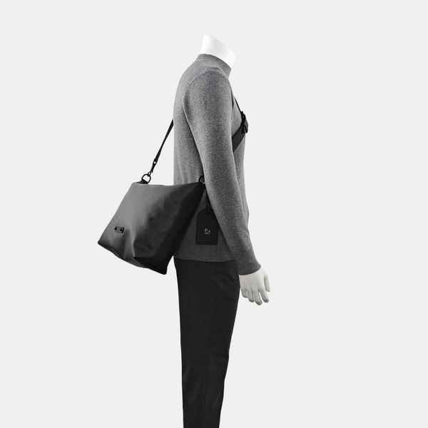 Monogram Coated Canvas Shoulder Bag Black