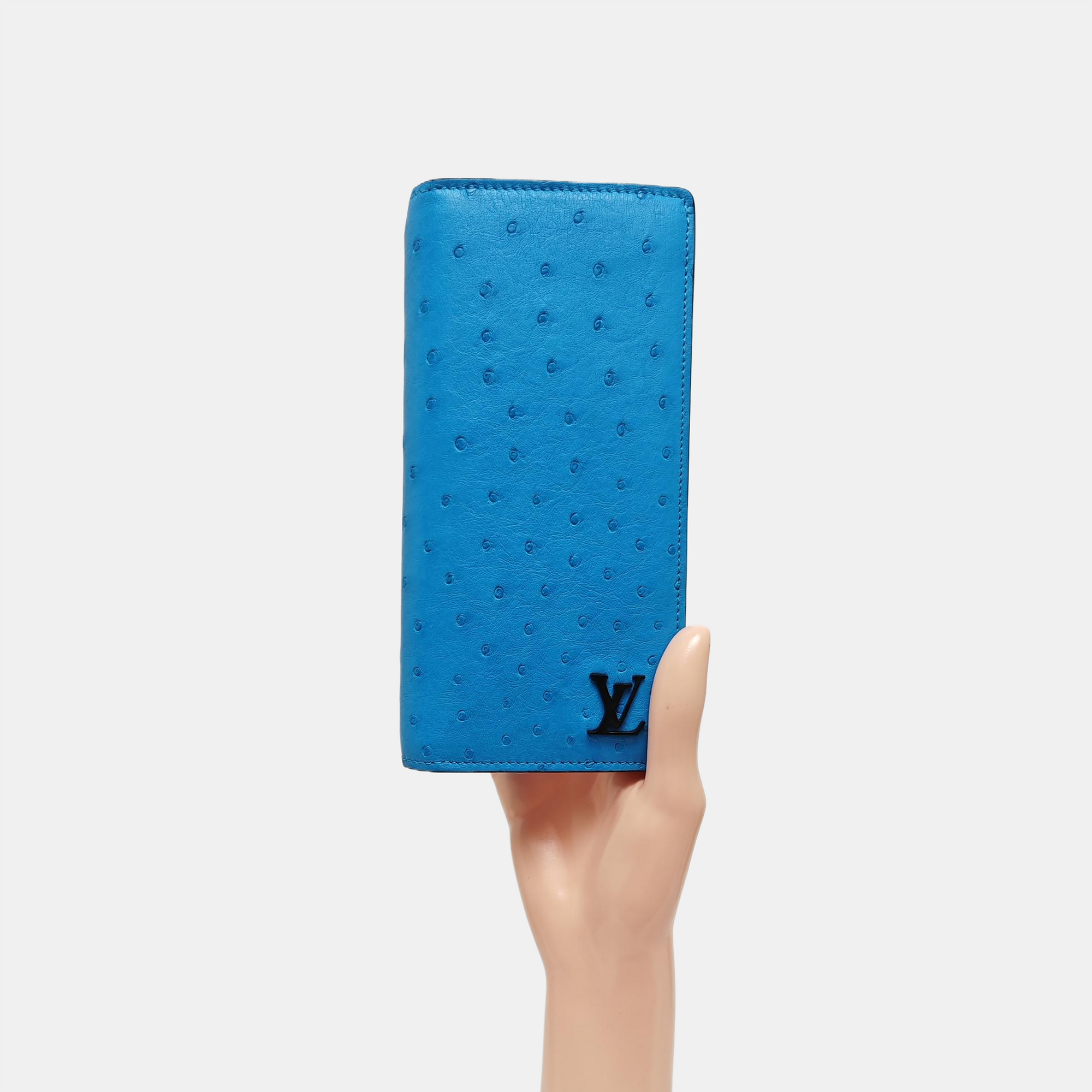 BRAZZA Ostrich Blue Wallet