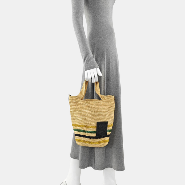 Special Material Bucket Bag Beige