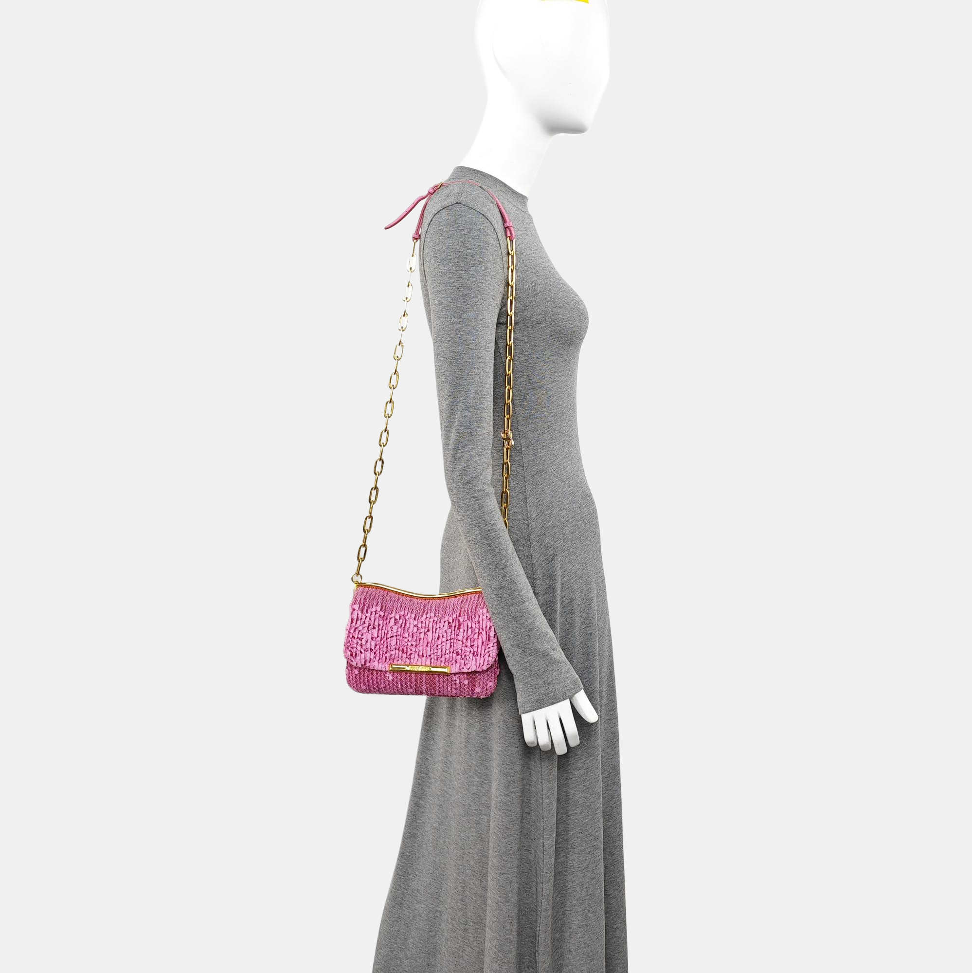 Fabric Shoulder Bag Pink